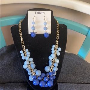 Hues of Blue!  Necklace and matching Earrings!